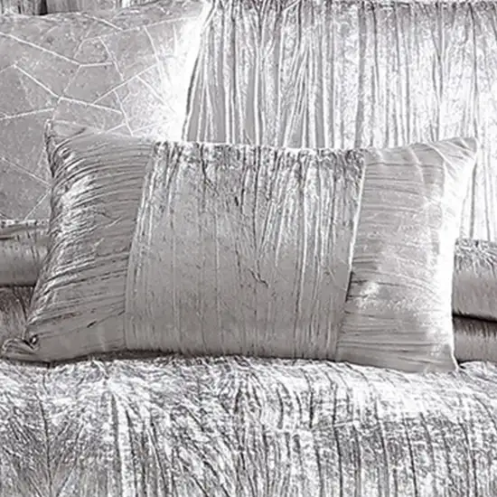 Queen Size 7 Piece Fabric Comforter Set with Crinkle Texture Photo 4