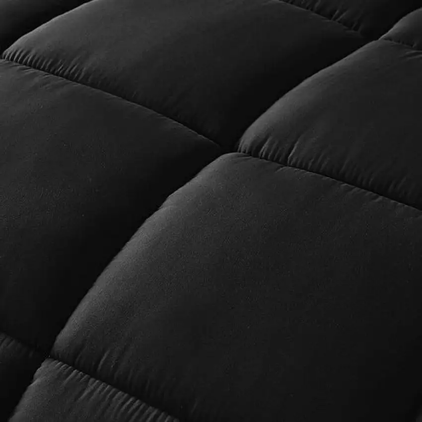 Queen Size Reversible Microfiber Down Alternative Comforter Set in Black Photo 4