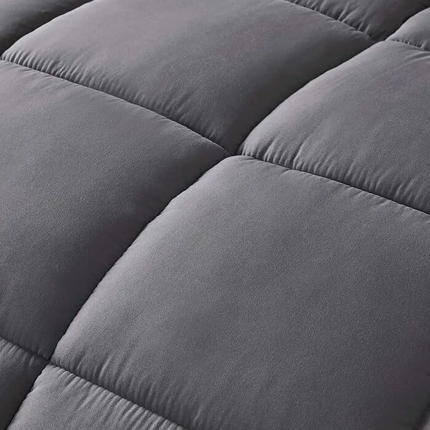 Queen Size Reversible Microfiber Down Alternative Comforter Set in Grey Photo 4
