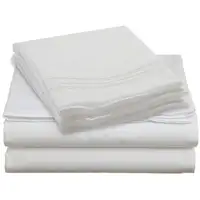 Photo of Queen size 4 Piece Sheet Set in White Microfiber