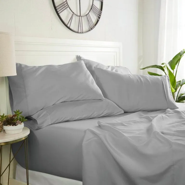Queen size 6 Piece Wrinkle Resistant Microfiber Polyester Sheet Set Photo 2