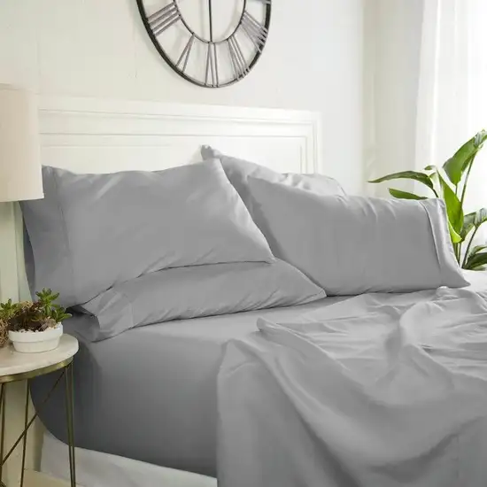 Queen size 6 Piece Wrinkle Resistant Microfiber Polyester Sheet Set Photo 2