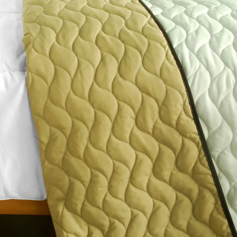 Quiet Moon - 3PC Vermicelli-Quilted Patchwork Quilt Set (Full/Queen Size) Photo 3