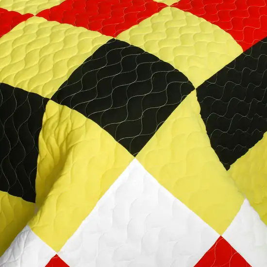 Rattlebush -  Vermicelli-Quilted Patchwork Plaid Quilt Set Full/Queen Photo 4