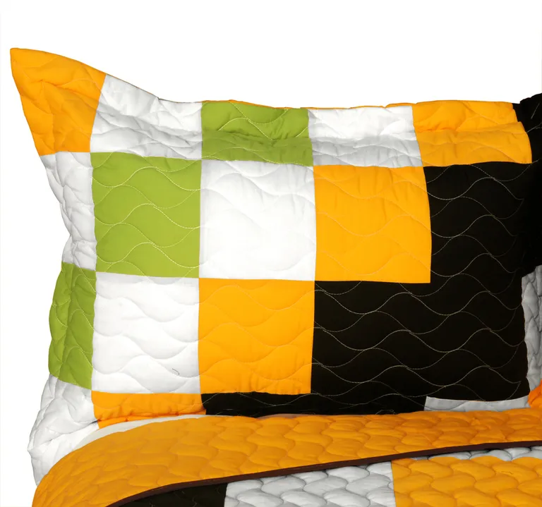 Ray of Light - 3PC Vermicelli - Quilted Patchwork Quilt Set (Full/Queen Size) Photo 2