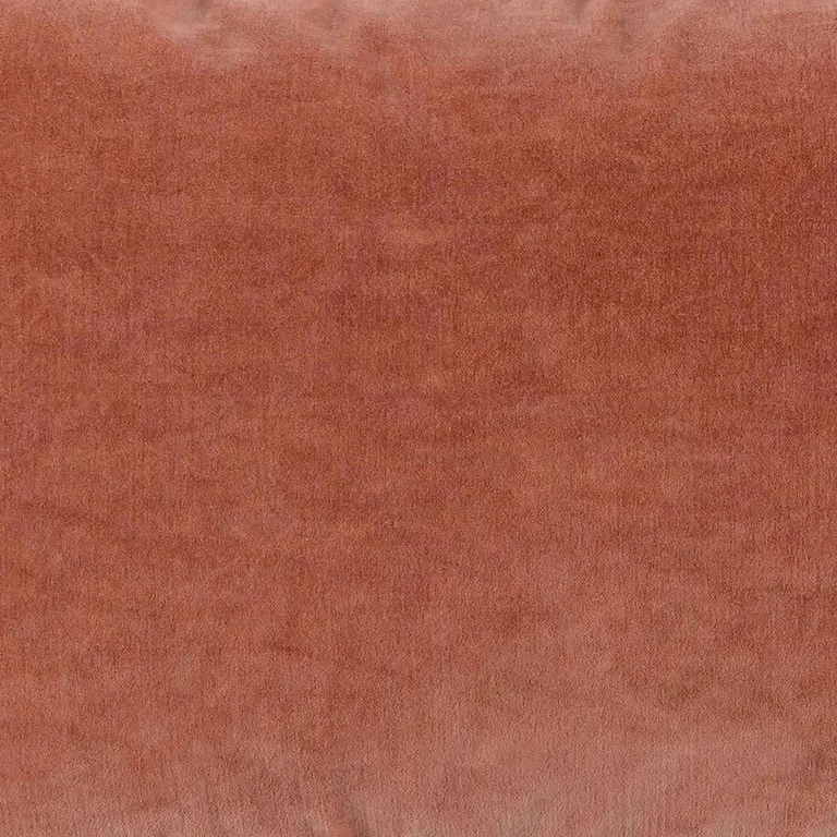 Rectangular Fabric Throw Pillow with Solid Color and Piped Edges, Terra Cotta Photo 3