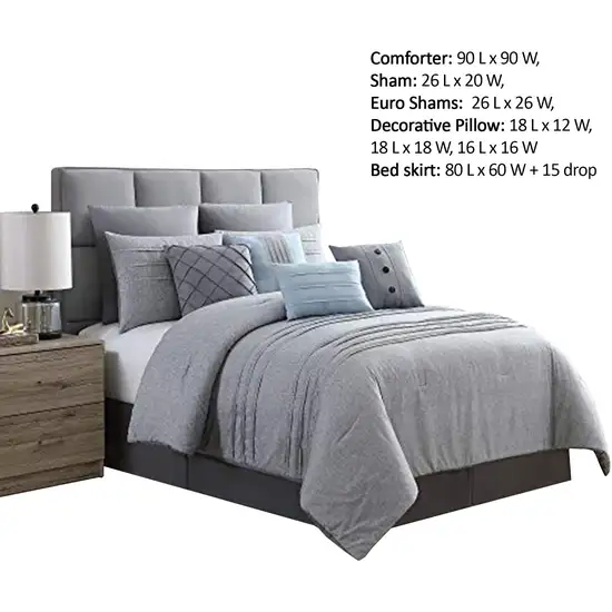Rhodes Town Textured Print Queen Size Comforter Set with Pleats The Urban Port Photo 2