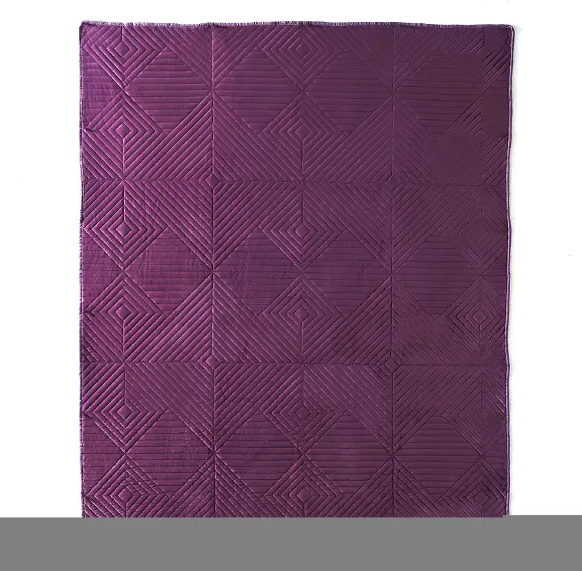 Rio 60 Inch Quilted Throw Blanket, Diamond Stitching, Purple Dutch Velvet Photo 4