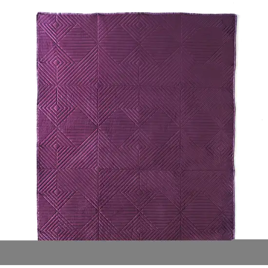 Rio 60 Inch Quilted Throw Blanket, Diamond Stitching, Purple Dutch Velvet Photo 4