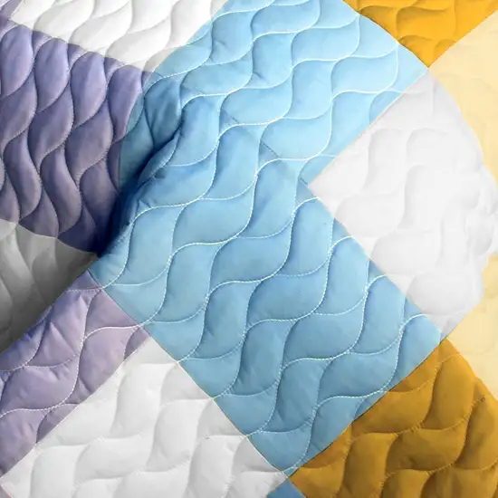 Romantic Macaron -  3PC Vermicelli - Quilted Patchwork Quilt Set (Full/Queen Size) Photo 3