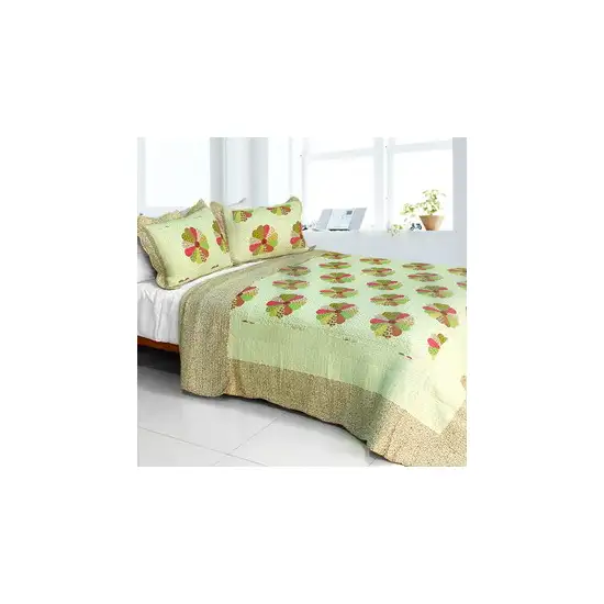 Round Midnight -  Cotton 3PC Vermicelli-Quilted Patchwork Quilt Set (Full/Queen Size) Photo Swatch