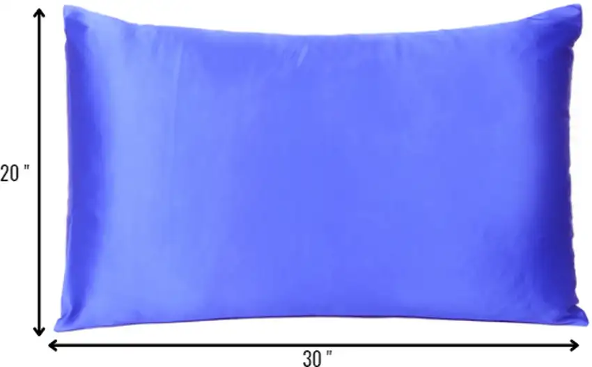 Royal Blue Dreamy Set Of 2 Silky Satin Queen Pillowcases Photo 8