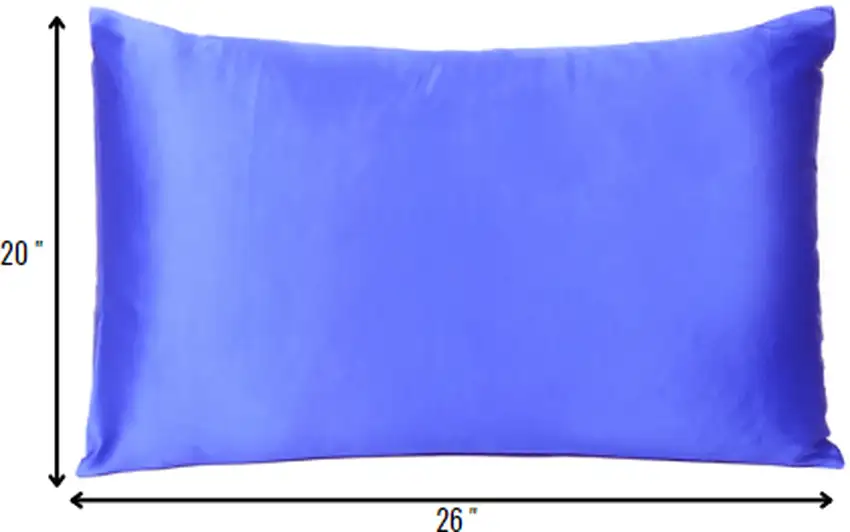 Royal Blue Dreamy Set Of 2 Silky Satin Standard Pillowcases Photo 8