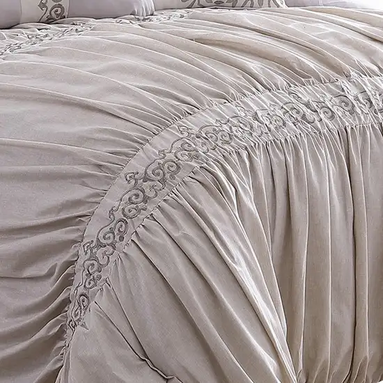 Rue 8 Piece King Size Comforter Set, Microfiber, Pleated Design Photo 3