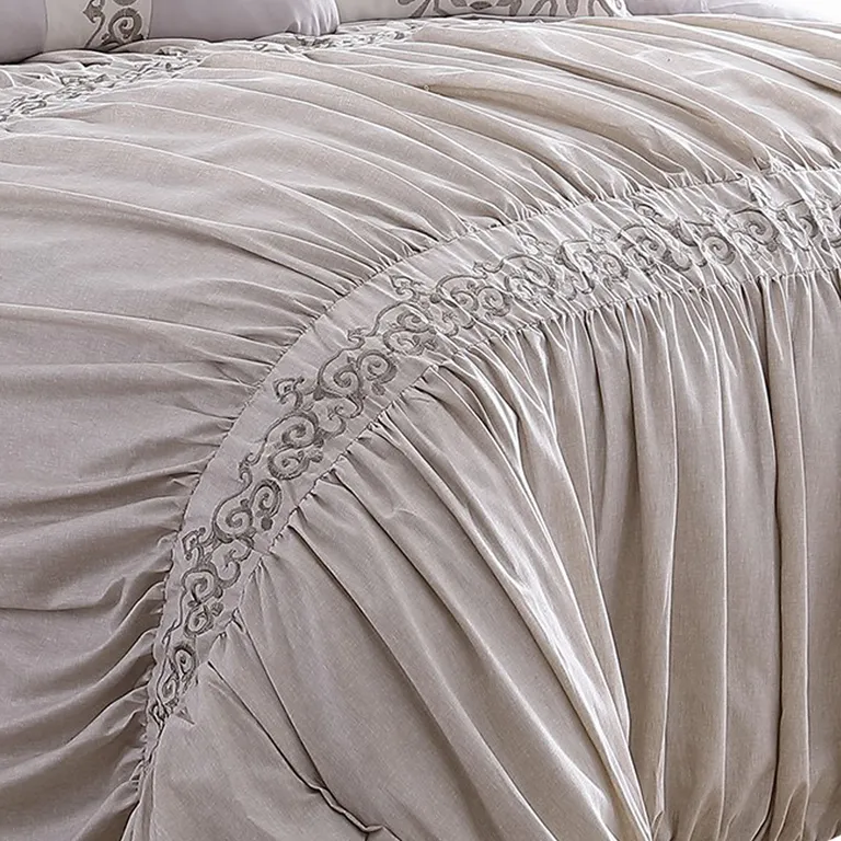 Rue 8 Piece King Size Comforter Set, Microfiber, Pleated Design Photo 3