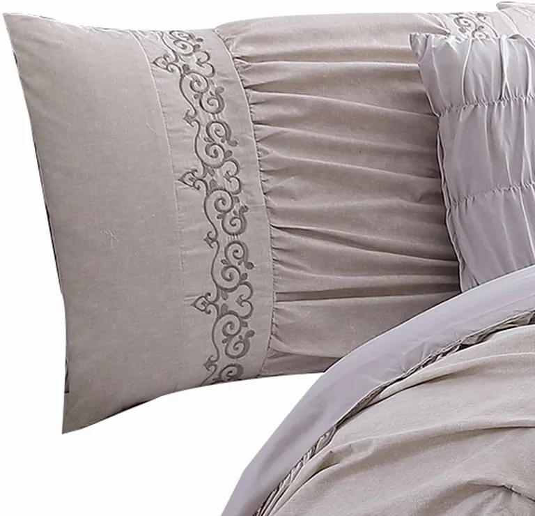 Rue 8 Piece Queen Size Comforter Set, Microfiber, Pleated Design Photo 2