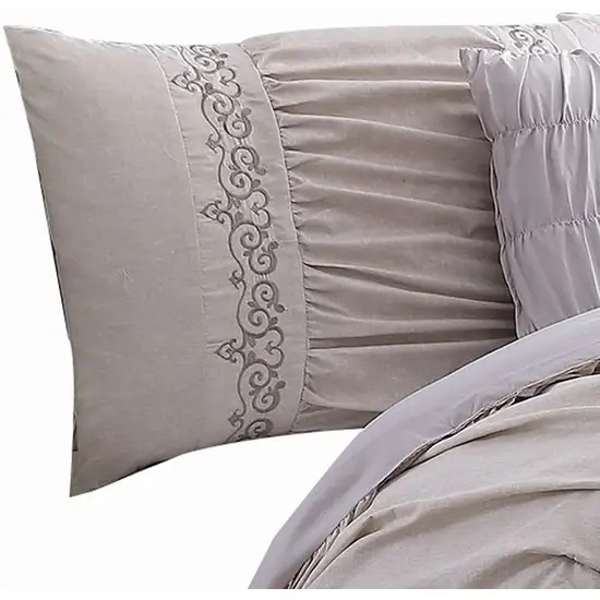 Rue 8 Piece Queen Size Comforter Set, Microfiber, Pleated Design Photo 2