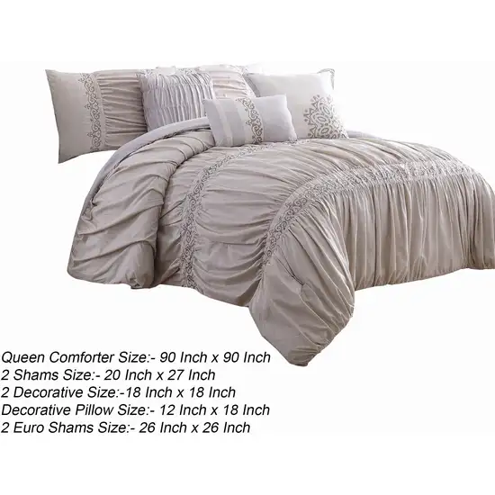 Rue 8 Piece Queen Size Comforter Set, Microfiber, Pleated Design Photo 5