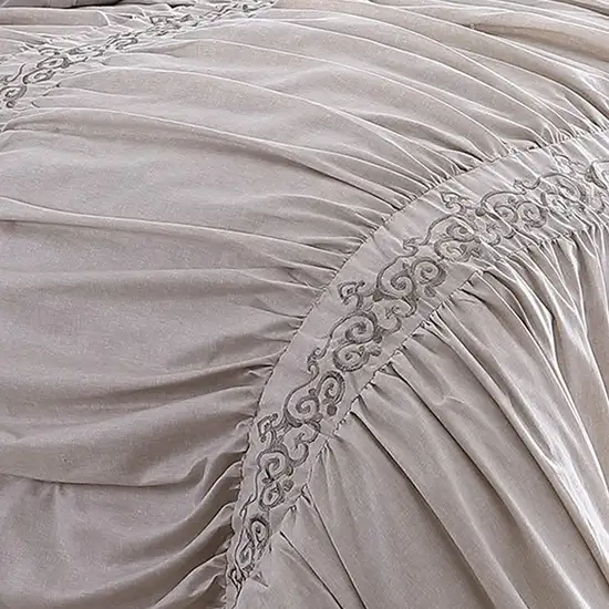 Rue 8 Piece Queen Size Comforter Set, Microfiber, Pleated Design Photo 3