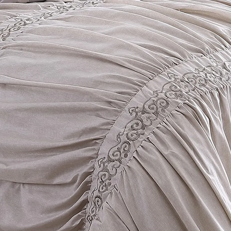 Rue 8 Piece Queen Size Comforter Set, Microfiber, Pleated Design Photo 3