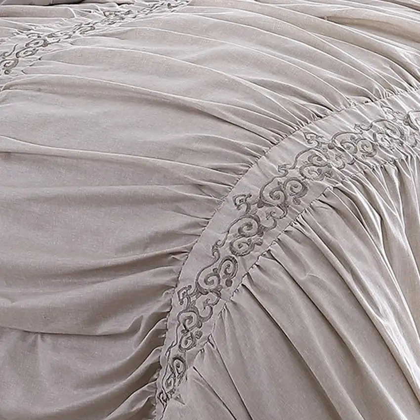 Rue 8 Piece Queen Size Comforter Set, Microfiber, Pleated Design Photo 3
