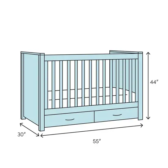SF Home Solid Wood Convertible Crib in Grey - Toddler Bed Sold Separately Photo 5