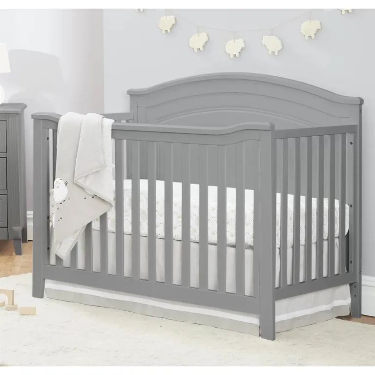SF Home Solid Wood Convertible Crib in Grey - Toddler Bed Sold Separately Photo 1