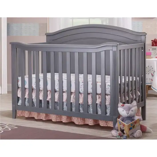 SF Home Solid Wood Convertible Crib in Grey - Toddler Bed Sold Separately Photo 3