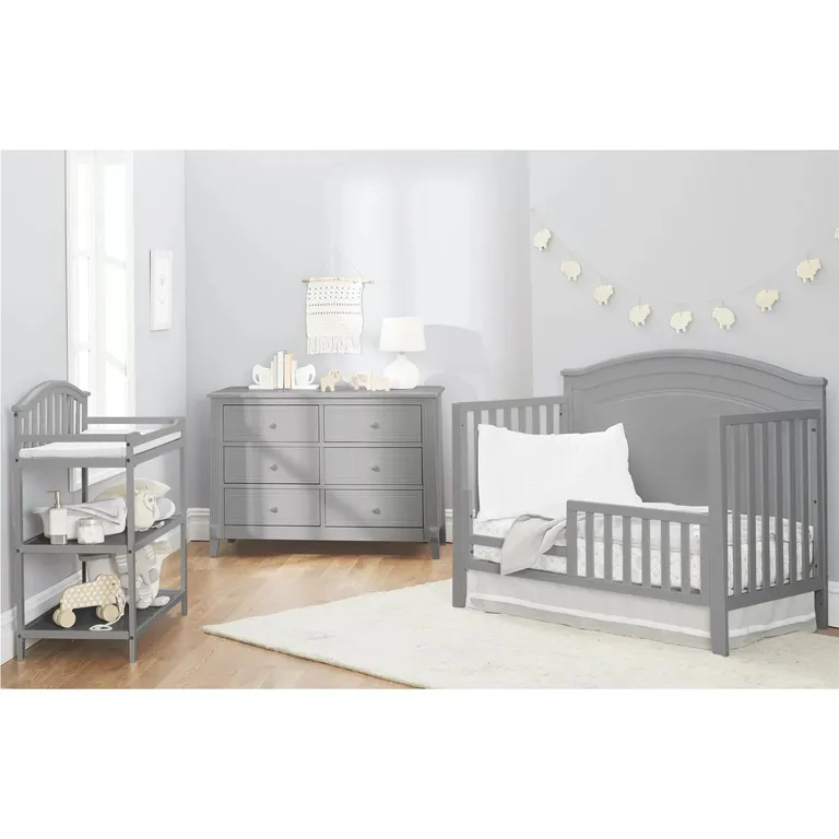 SF Home Solid Wood Convertible Crib in Grey - Toddler Bed Sold Separately Photo 4