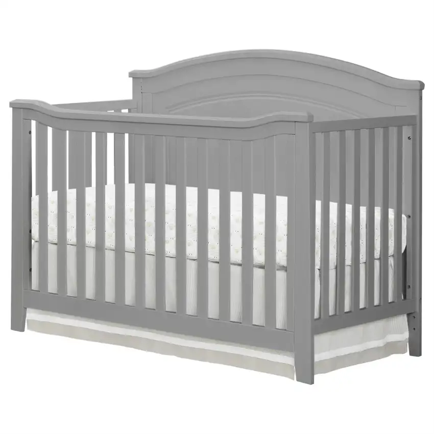 SF Home Solid Wood Convertible Crib in Grey - Toddler Bed Sold Separately Photo 2