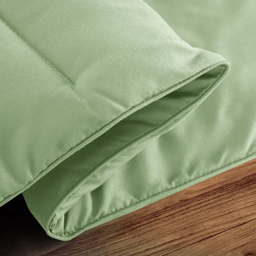 Sage  Box Stitch Microfiber Down Alternative Comforter Photo 7