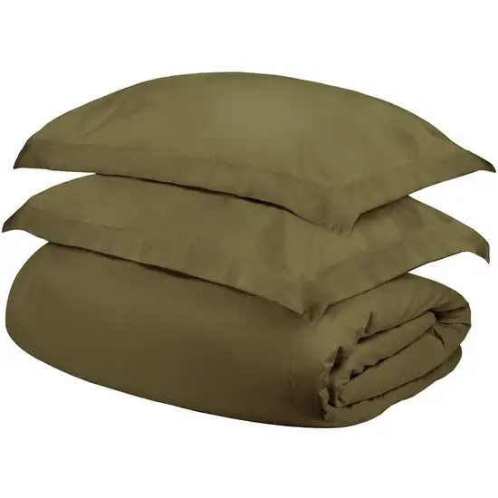 Sage  Cotton Blend 300 Thread Count Washable Duvet Cover Set Photo 1