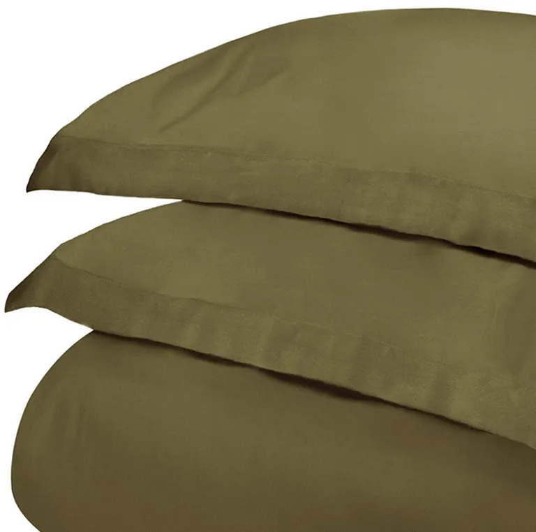 Sage Cotton Blend 300 Thread Count Washable Duvet Cover Set Photo 5