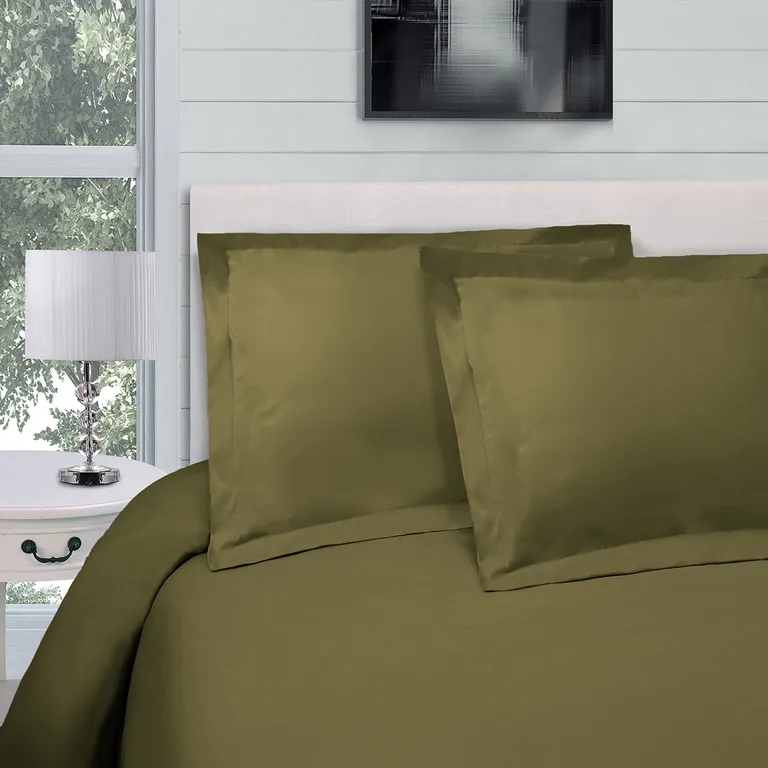 Sage Cotton Blend 300 Thread Count Washable Duvet Cover Set Photo 4