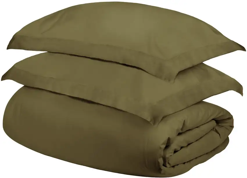 Sage  Cotton Blend 400 Thread Count Washable Duvet Cover Set Photo 1