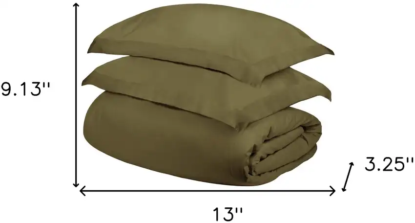 Sage  Cotton Blend 400 Thread Count Washable Duvet Cover Set Photo 5
