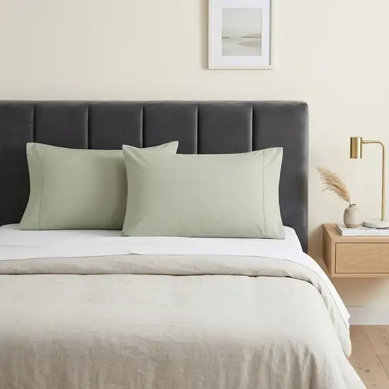 Sage Cotton King Pillowcases Photo 1