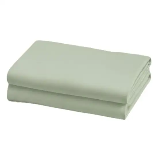 Set of Two Sage Cotton Queen Pillowcases Photo 2