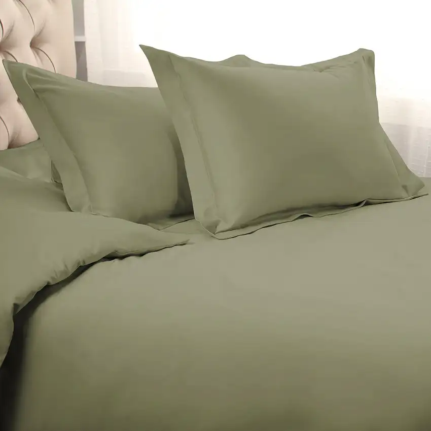 Sage King Cotton Blend Washable Duvet Cover Set Photo 2