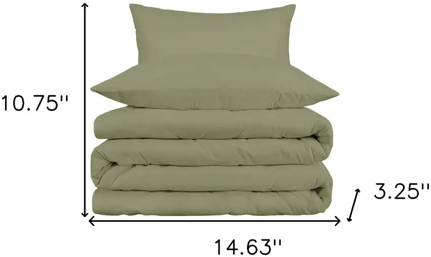 Sage Queen Cotton Blend 1000 Thread Count Washable Duvet Cover Set Photo 7