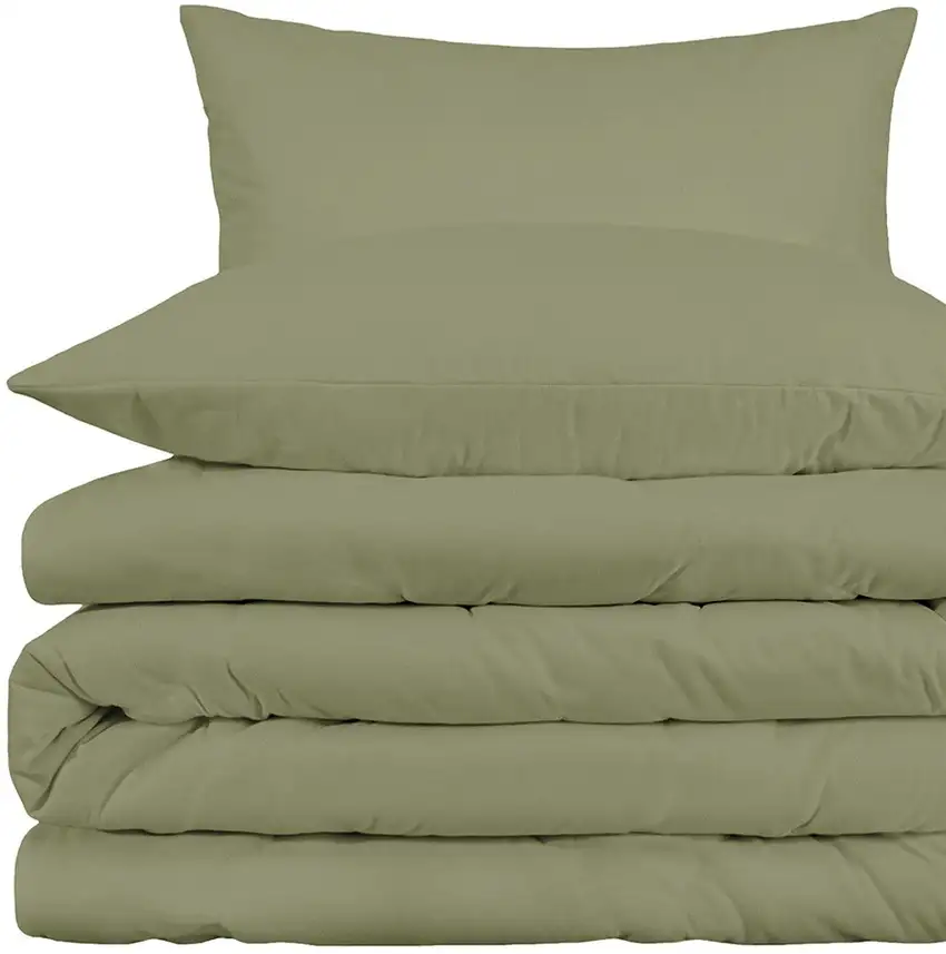 Sage Queen Cotton Blend 1000 Thread Count Washable Duvet Cover Set Photo 4