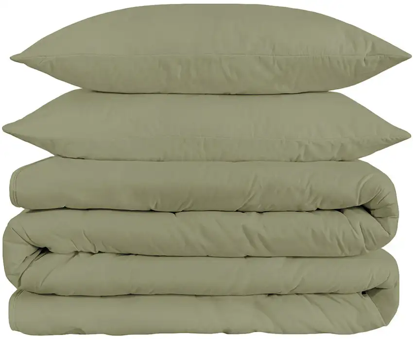 Sage Queen Cotton Blend 1200 Thread Count Washable Duvet Cover Set Photo 1