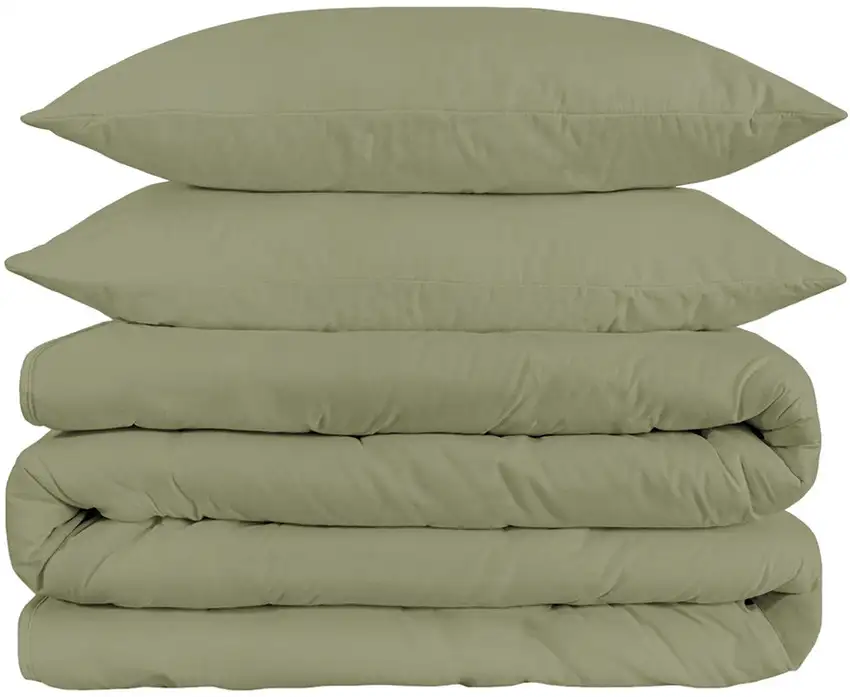 Sage Queen Cotton Blend 1500 Thread Count Washable Duvet Cover Set Photo 1