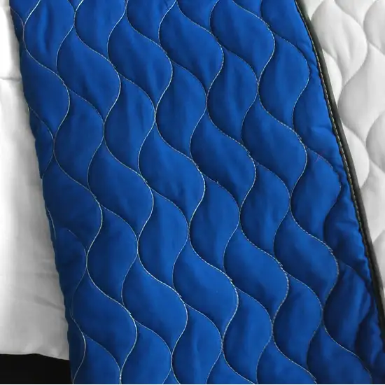 Sea Airs -  Vermicelli-Quilted Patchwork Striped Quilt Set Full/Queen Photo 2