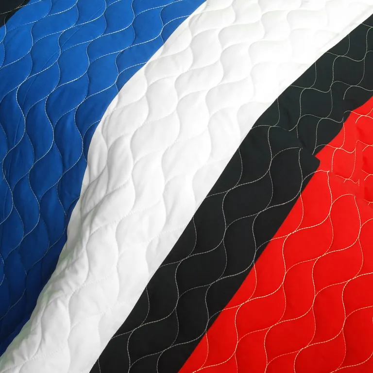 Sea Airs - Vermicelli-Quilted Patchwork Striped Quilt Set Full/Queen Photo 3