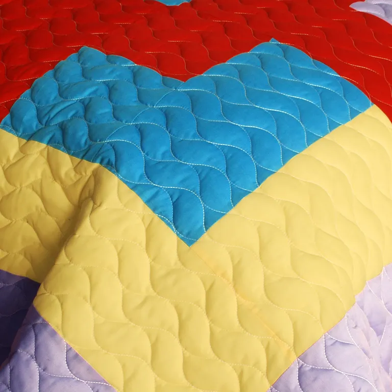 Second Space - 3PC Vermicelli - Quilted Patchwork Quilt Set (Full/Queen Size) Photo 4