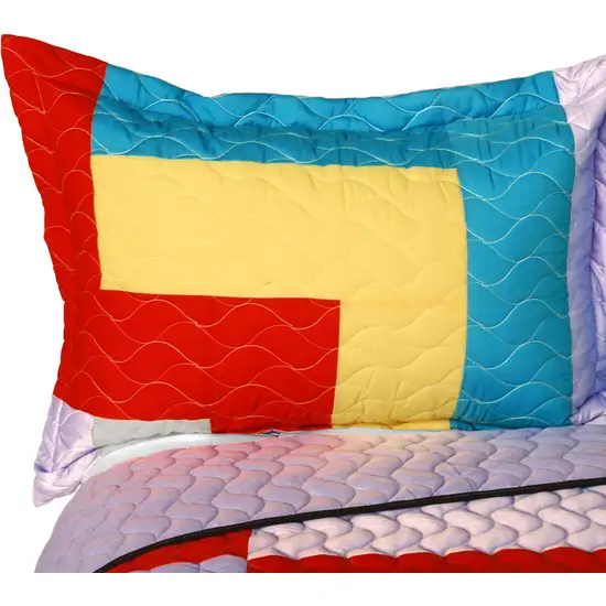 Second Space -  3PC Vermicelli - Quilted Patchwork Quilt Set (Full/Queen Size) Photo 3