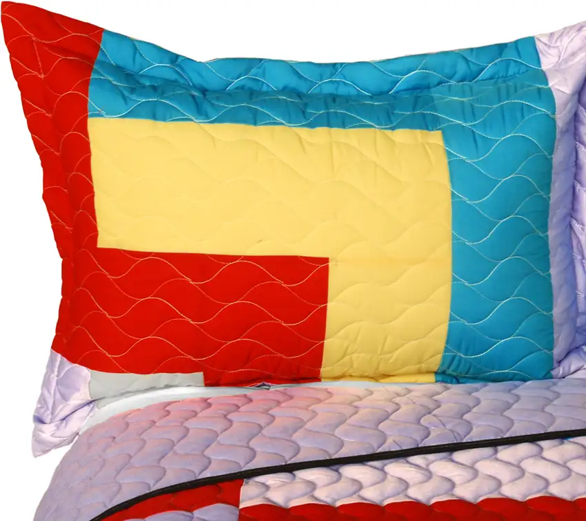 Second Space -  3PC Vermicelli - Quilted Patchwork Quilt Set (Full/Queen Size) Photo 3