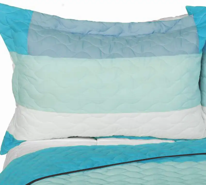 Secret Charm Of Malinalco -  3PC Vermicelli-Quilted Patchwork Quilt Set (Full/Queen Size) Photo 2