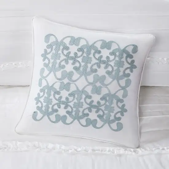 Set of Five White King Ring Stitch Polyester Sham And Comforter Photo 8